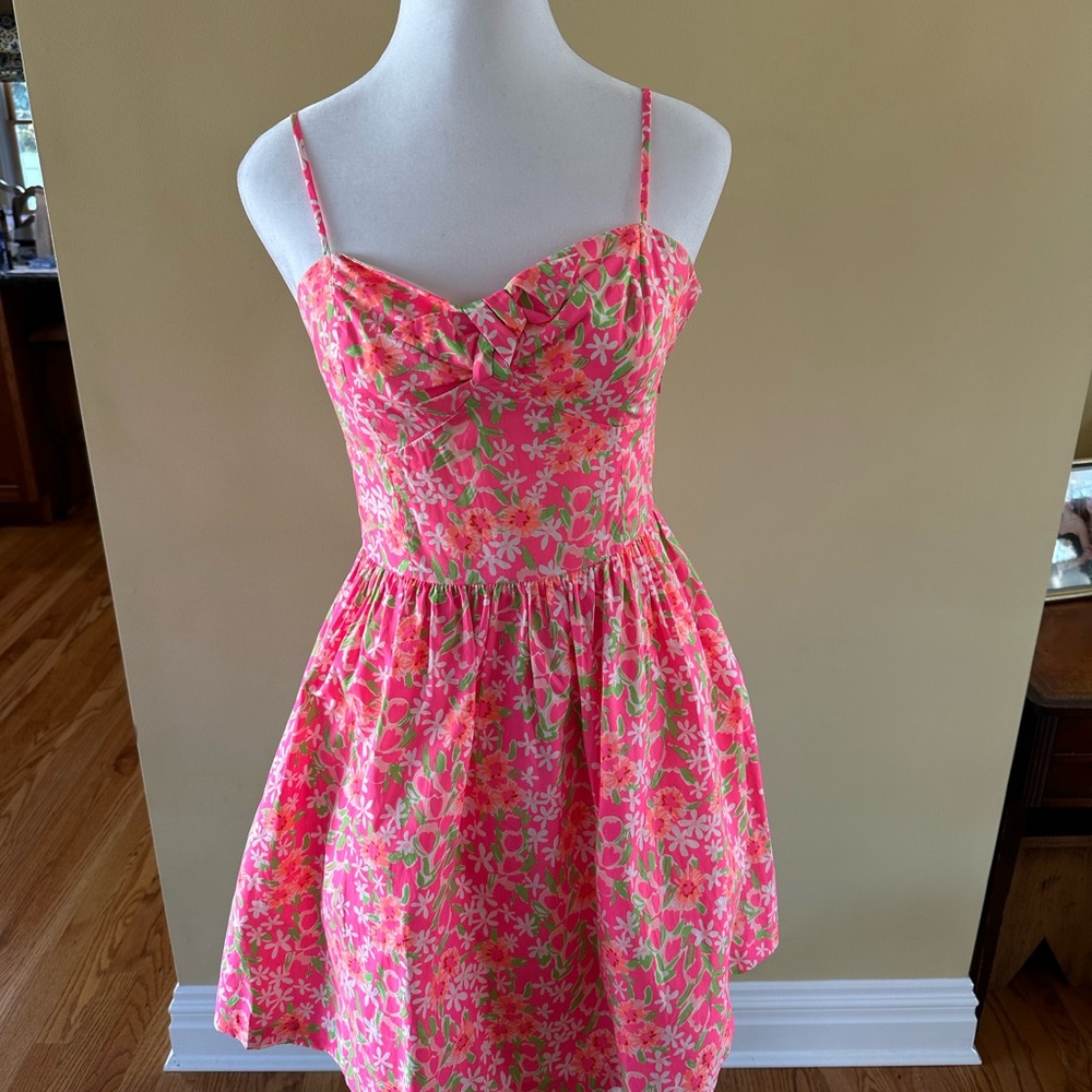 Lilly Pulitzer Pink Polka Dot Spaghetti Strap Sundress